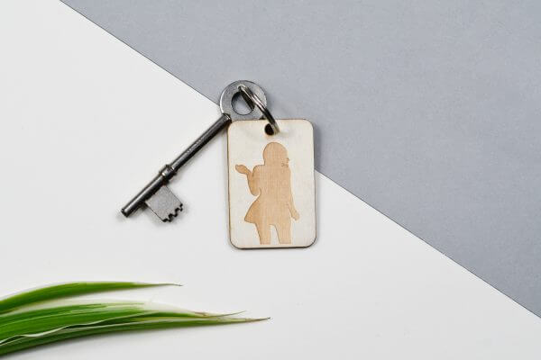 Girl Silhouette Keyring