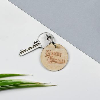 Merry Christmas Round Keyring