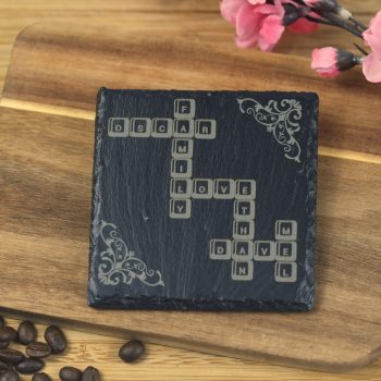 Personalised Names Scrabble Slate Coaster