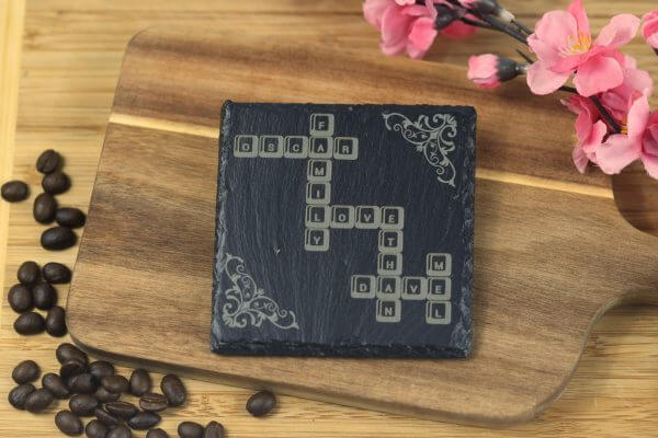 Personalised Names Scrabble Slate Coaster