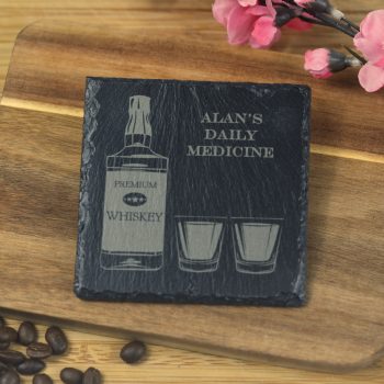 Personalised daily medicine Whiskey Slate Coaster