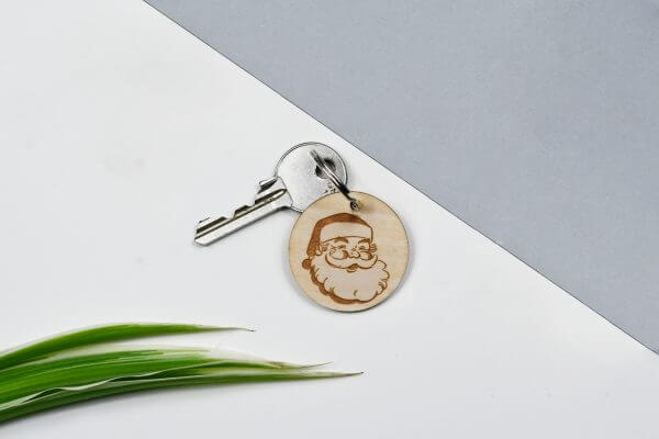 Santa Claus Christmas Round Keyring