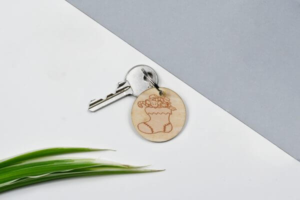 Christmas Stocking Round Keyring