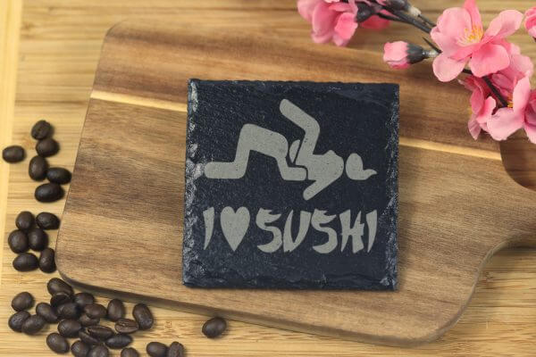 I love sushi Slate Coaster