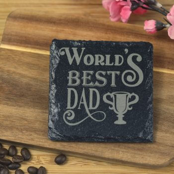 World's best dad Slate Coaster