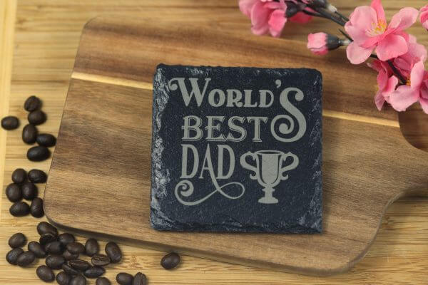 World's best dad Slate Coaster